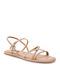 Women's Flat Sandals in Beige Color