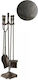 Fireplace Tool Set with Stand Holder Bronze