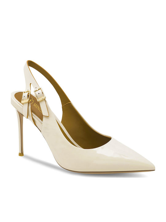 Eva Minge Pumps mit Riemchen Ecru