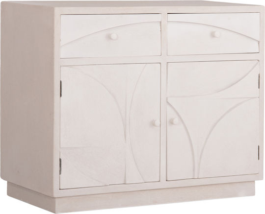 Bufet din Lemn cu Sertare Υπολευκό 107x38x82cm