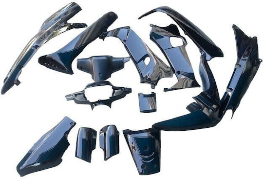 Supra Motorcycle Plastic Set Black 14pcs