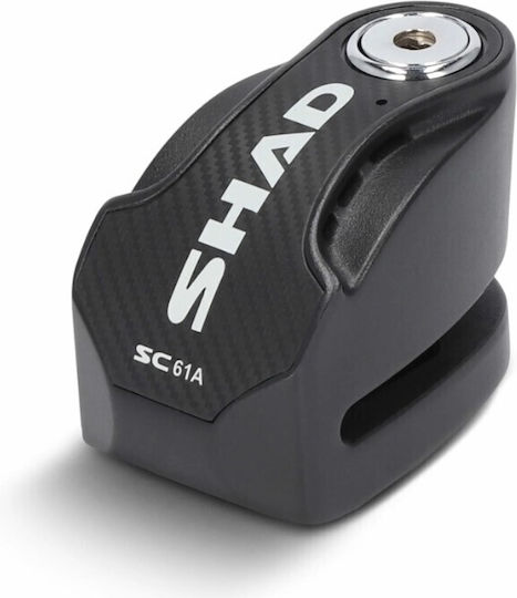 Shad Motorcycle Disc Brake Lock with Alarm & 6mm Pin in Black