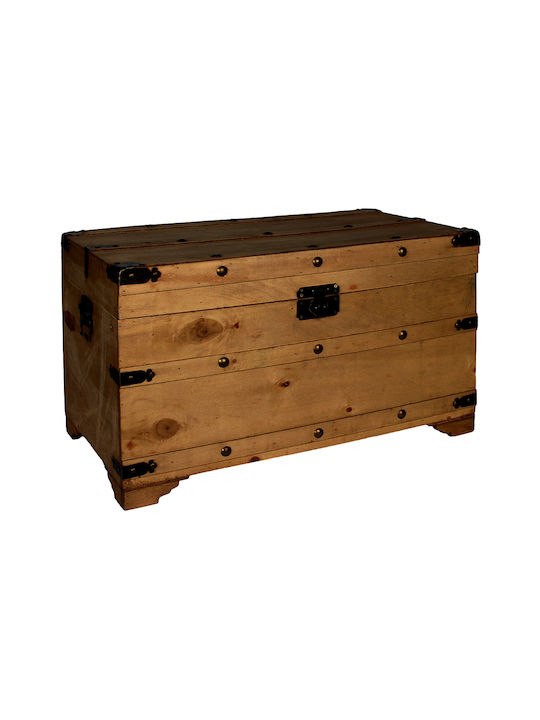 Keskor Wooden Decorative Trunk Brown 68x37x40cm