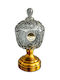 Glass Candy Jar Grey-Gold 14x28cm Karvounis Hc201
