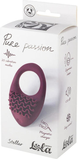 Wiederaufladbarer Vibro-Penisring Pure Passion Stellar Weinrot