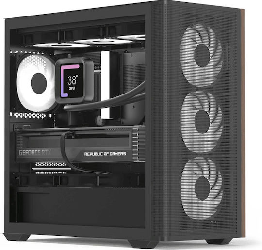Aerocool D301A V2 Gaming Mini Tower Computer Case with Side Window and RGB Lighting Black