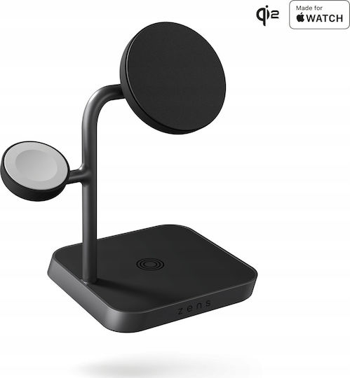 Încărcător wireless Zens Office Charger Pro 3 Qi2 25W pentru până la trei dispozitive compatibil Magsafe
