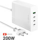 Fixed Charging Station 3xusb-c Usb Output Supporting Pd 3.0 200w White