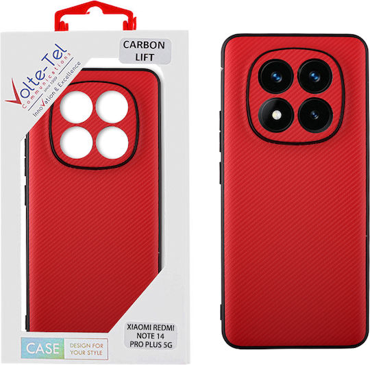 Volte-Tel Carbon Lift Back Cover Silicon Roșu (Redmi Note 14 Pro+)