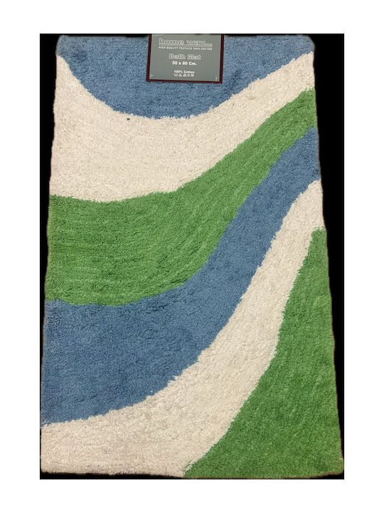 Bath Mat 50x80 100% Cotton Cream-Lime