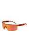 Unisex Sonnenbrille mit Orange Kunststoff Gestell und Orange Spiegel Linse