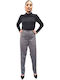Women's Fabric Trousers Loose Fit Gray