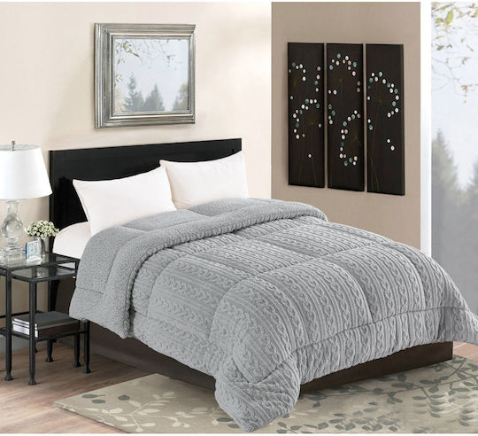 Silk Fashion Κουβερτοπάπλωμα Υπέρδιπλο 220x240εκ. Braid Γκρί 780 GSM