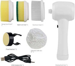 Perie electrică multifuncțională fără fir 4 capete suport de încărcare USB alb-violet