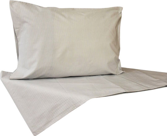 Decotelia Bettbezug-Set Baumwolle Einzelbett mit Kissenbezug 160x240 Grey