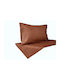 Decotelia Duvet Cover Set Cotton Queen with 2 Pillowcases 220x240 Coffee