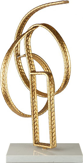 Metall-Dekoration Gold mit weißem Marmorsockel 21x17,5x36cm