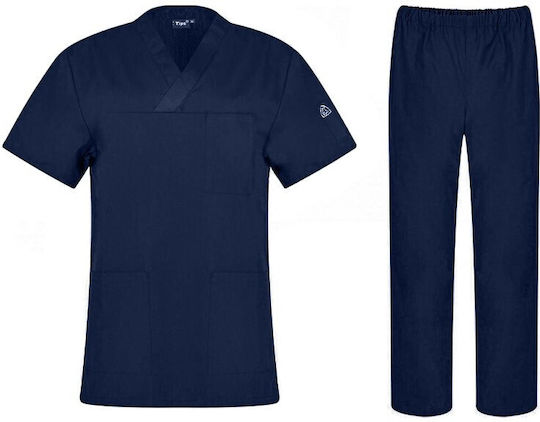 Tips Unisex Hose & Bluse Set Blau aus Baumwolle und Polyester