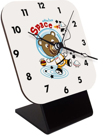 The Little Astronaut Table Clock Wooden Hands 10cm