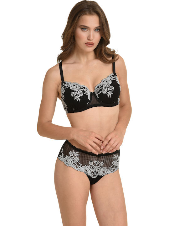 Miss Rosy Women's Slip with Lace Black