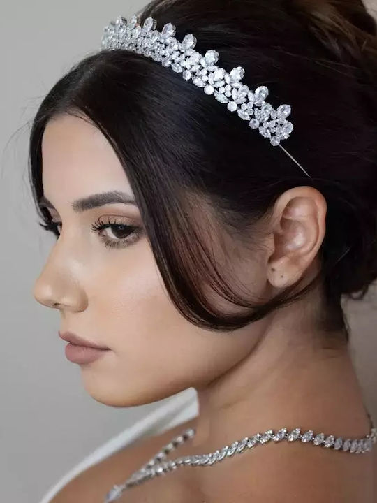 Bridal Tiara Zircon Oval Round Shape Queen Vivian Tiara Ba012 Hair Duty Hrd-ba012