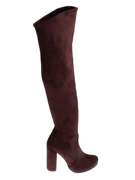 Leather Women's Boots Burgundy