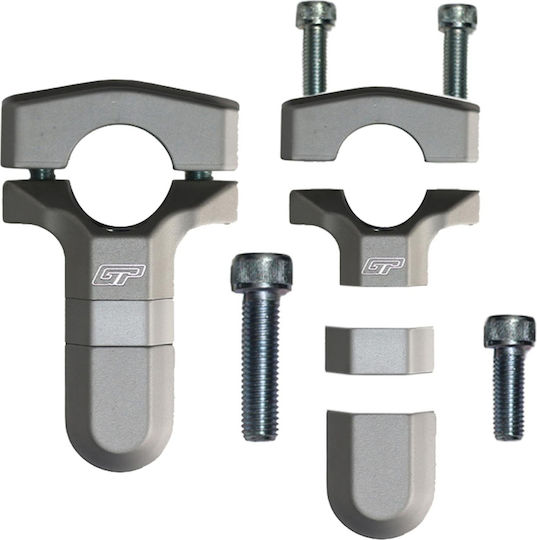 Gpk Adjustable Handlebar Risers Fatbar 28mm Height 35-55mm Silver