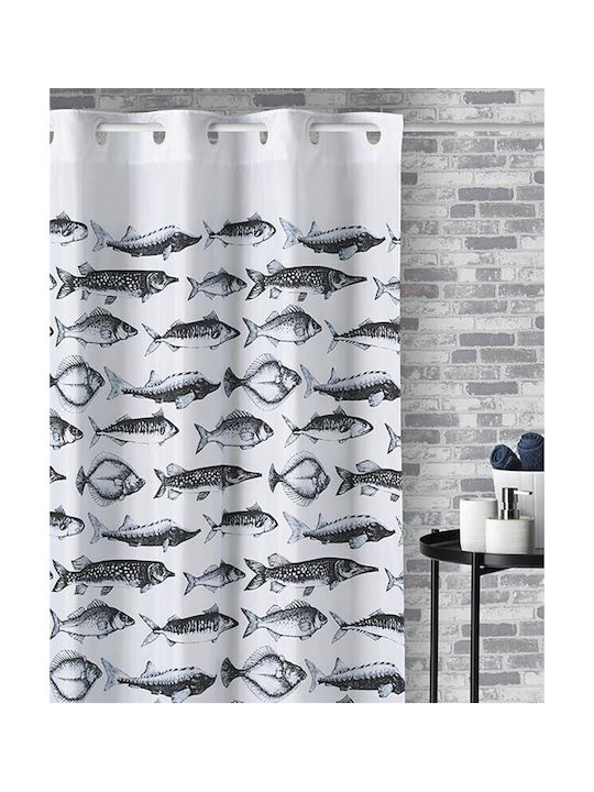 Atenas Shower Curtain Fabric with Hooks 180x200...