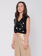 Women's Crop Top Sleeveless Black