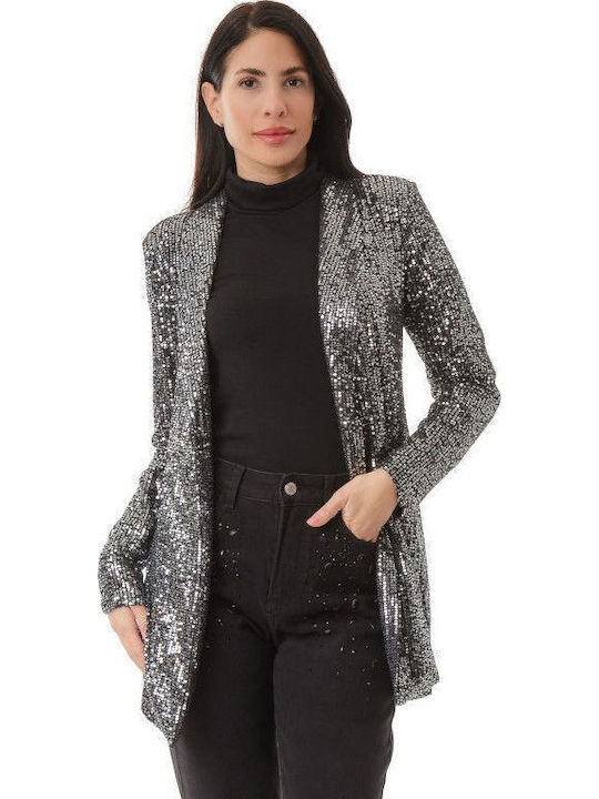 Silia D Women's Blazer Black with Sequins