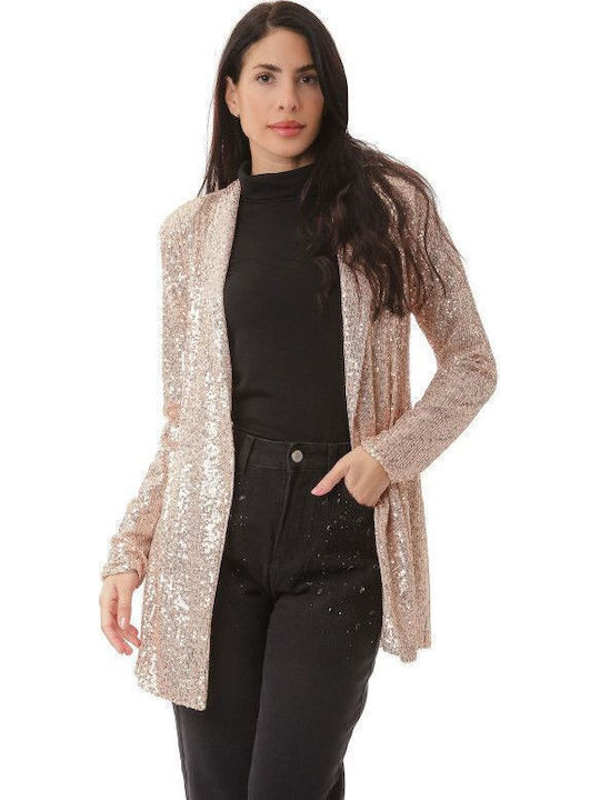 Silia D Women's Blazer Beige with Sequins