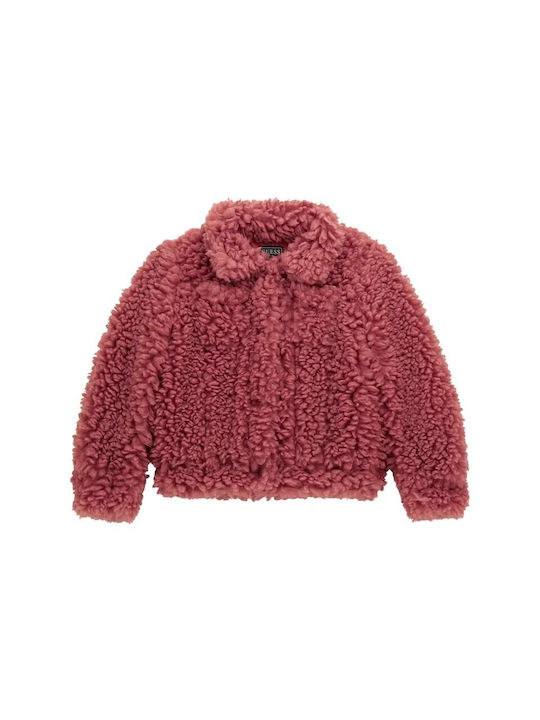 Guess Kids Fur Coat Pink