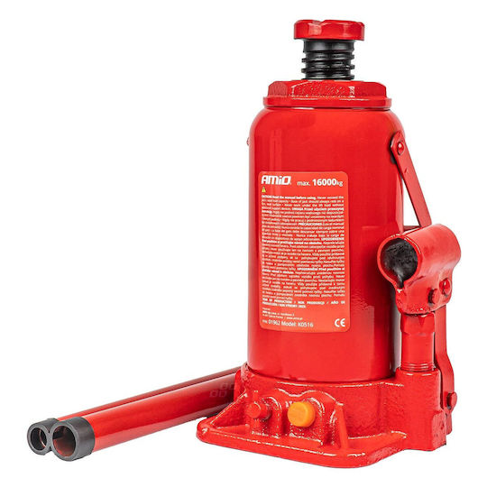 AMiO Hydraulic Bottle Jack with Lifting Capacity up to 22cm and Weight Capacity up to 16 Tons