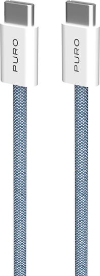 Puro USB 2.0 Cable USB-C male - USB-C 60W PD Μπλε 1.5m