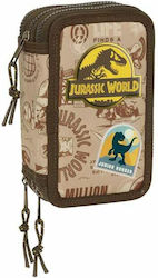 Jurassic World Federmäppchen mit 3 Fächern Braun