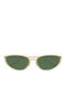 Bottega Veneta Unisex Sonnenbrille mit Gold Metall Gestell und Grün Linse BV1330S 004