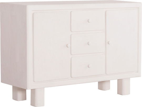 Sideboard Wooden with Drawers Off-white 120x38x80cm