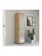Einzeltür Kleiderschrank Visla mit Spiegel Natural Beech 45x36x187cm