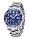 Lige Men's Watch Battery with Silver Metal Bracelet