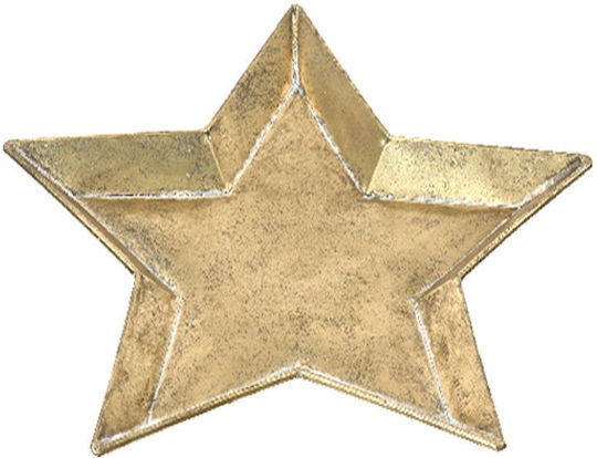 Δίσκος Mεταλλικός Αστερι Antique Φινιρισμα 46.5 Cm 46.5x46.5x0cm Μονόχρωμο Kaeming