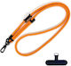 Techsuit Rope Crossbody Strap Rcs1-01 Phones Carabiner Nylon Braided Durable Adjustable Spiced Pumpkin