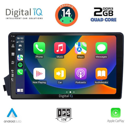 Digital IQ Ηχοσύστημα Αυτοκινήτου για Ssangyong Kyron 2006-2015 (Bluetooth/USB/AUX/WiFi/GPS/Apple-Carplay/Android-Auto) με Οθόνη Αφής 9"