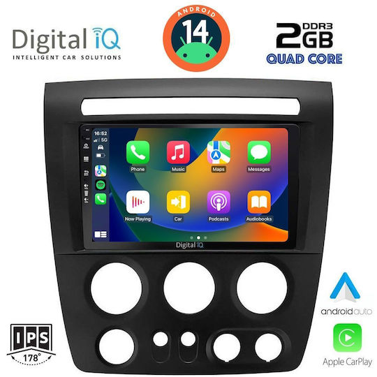 Digital IQ Ηχοσύστημα Αυτοκινήτου Hummer H3 2005-2009 (Bluetooth/USB/AUX/WiFi/GPS/Apple-Carplay/Android-Auto) με Οθόνη Αφής 9"