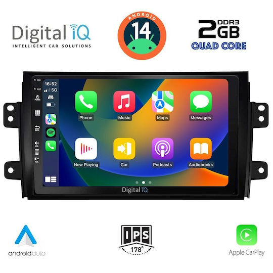 Digital IQ Ηχοσύστημα Αυτοκινήτου για Fiat Sedici Suzuki SX4 2005-2013 (Bluetooth/USB/AUX/WiFi/GPS/Apple-Carplay/Android-Auto) με Οθόνη Αφής 9"
