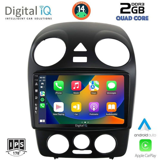 Digital IQ Car Audio System for Volkswagen Beetle 2004-2011 (Bluetooth/USB/AUX/WiFi/GPS/Apple-Carplay/Android-Auto) with Touch Screen 9"