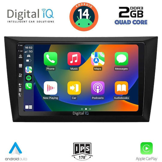 Digital IQ Auto-Audiosystem für Volkswagen Golf 2009-2012 (Bluetooth/USB/AUX/WiFi/GPS/Apple-Carplay/Android-Auto) mit Touchscreen 9"