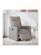 Armchair with Footstool Taupe 50x54x100cm