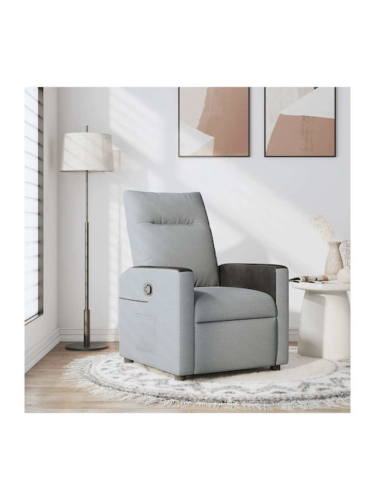 Relax Armchair with Footstool Light Grey 50x54x...