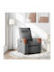 Dunkel Relaxsessel Friseurwaschbecken mit Fußhocker Dark Grey 50x54x100cm