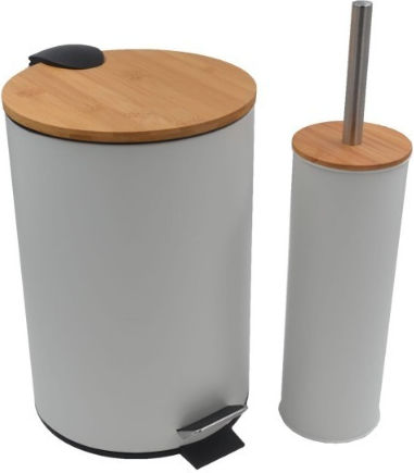 Plastic Toilet Brush and Basket Set 7lt White